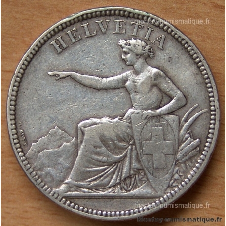 Suisse 5 Francs 1874 B sans point