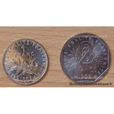 1 franc et 2 francs Semeuse 1993
