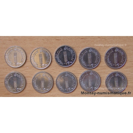 Lot 10 pièces 1 centime 1977
