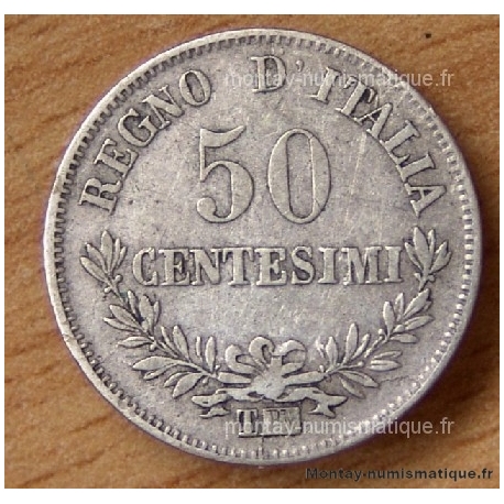 50 Centesimi Victor Emmanuel II  1863 T Turin
