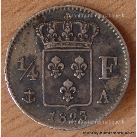 1/4 de Franc Louis XVIII 1823 A