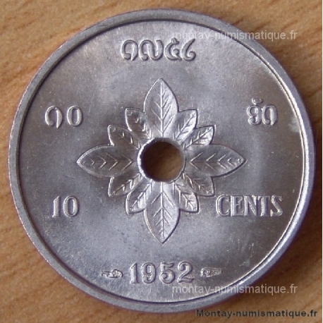 LAOS 10 Cents 1952