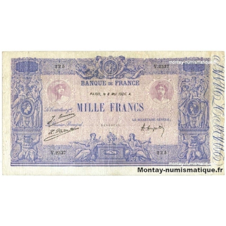 1000 Francs bleu et rose 8 mai 1926 V.2337