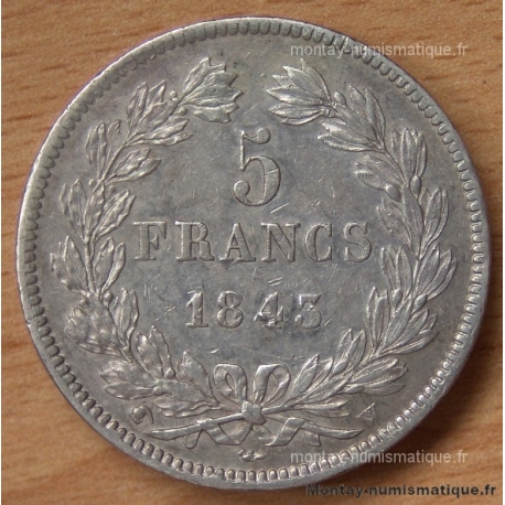 5 Francs Louis Philippe laurée 1843 W