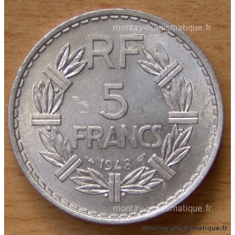 5 Francs Lavrillier Aluminium 1948  9 ouvert
