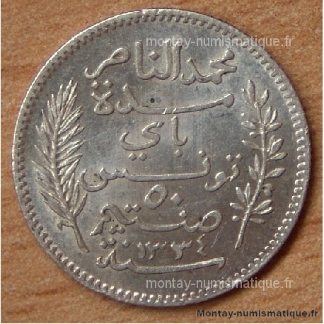 Tunisie 50 centimes Mohamed En-Naceur 1916 A