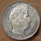 5 Francs Louis Philippe laurée 1844 W Lille