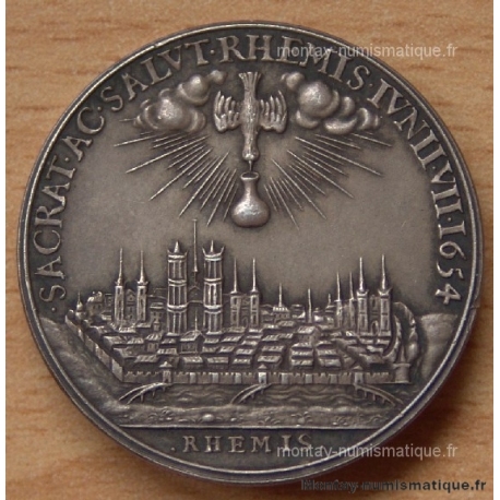 Médaille Louis XIV Sacre à Reims 1654 ( postérieur)