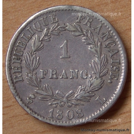 1 Franc Napoleon I République 1808 L Bayonne