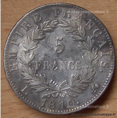 5 Francs Napoléon I 1810 L Bayonne L à gauche