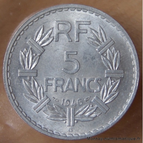 5 Francs Lavrillier Aluminium 1946 B