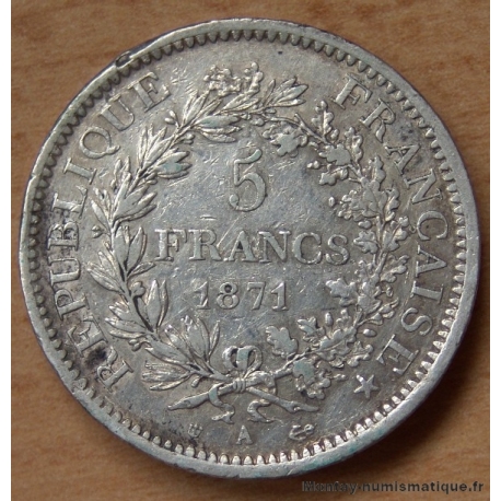 5 Francs Hercule 1871 A Camelinat