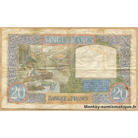 20 Francs Science et travail 7-12-1939