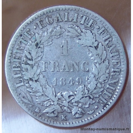 1 Franc Cérès 1849 K Bordeaux