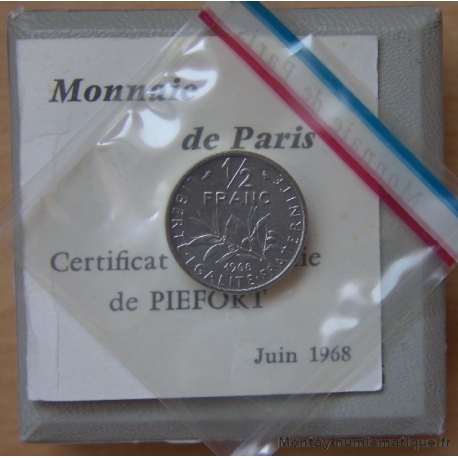 PIEFORT- 1/2 Franc Semeuse 1968