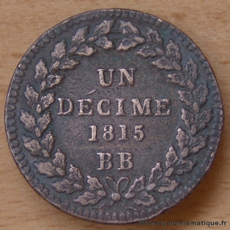 Un décime Blocus de Strasbourg 1815 BB sans points