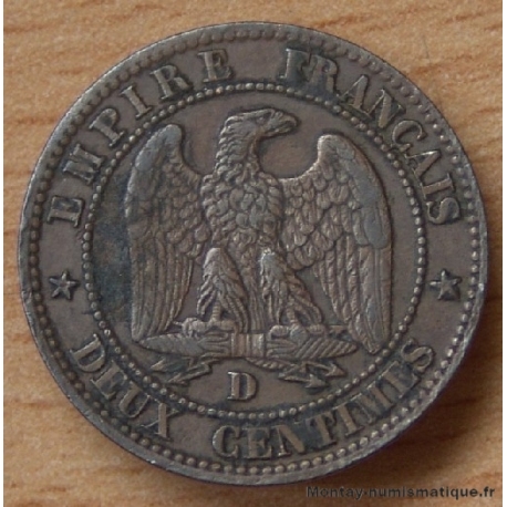 Deux centimes Napoléon III 18557D grand D petit lion