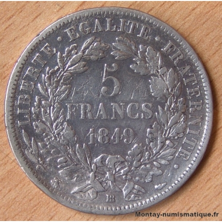 5 Francs Cérès 1849 BB Strasbourg