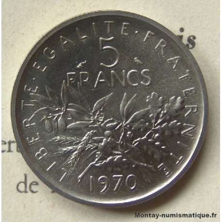 PIEFORT 5 Francs Semeuse 1970 Nickel