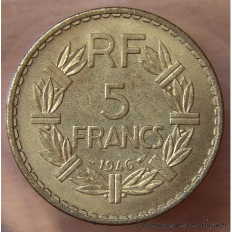 5 Francs Lavrillier bronze alu  1946