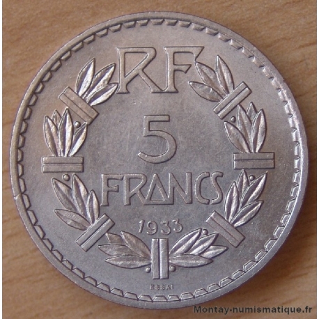 5 Francs concours de Lavrillier 1933 essai