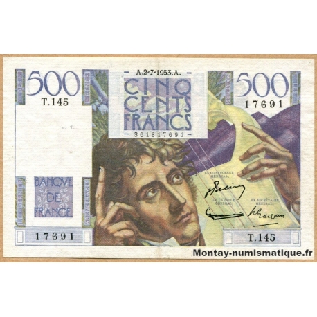 500 Francs Chateaubriand 2-7-1953 T.145
