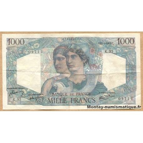 1000 Francs Minerve et Hercule31-5-1945