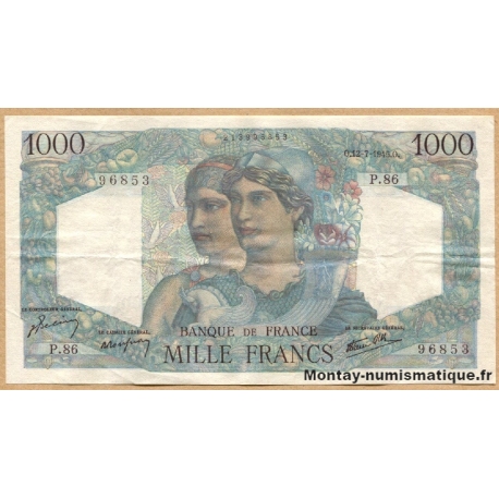 1000 Francs Minerve et Hercule 12-7-1945