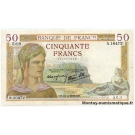 50 Francs Cérès 22-6-1939 N.10472