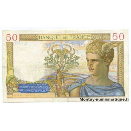 50 Francs Cérès 22-6-1939 N.10472