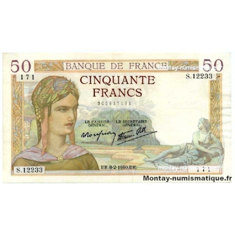 50 Francs Cérès 8-2-1940 S.12233