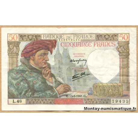 50 Francs Jacques Coeur 13-3-1941 L.48