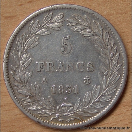 5 Francs Louis Philippe I tête nue 1831 A