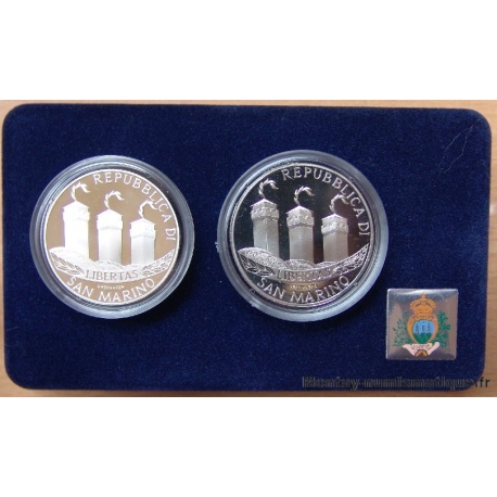 Saint-Marin Coffret 5 et 10 euro BE 2002