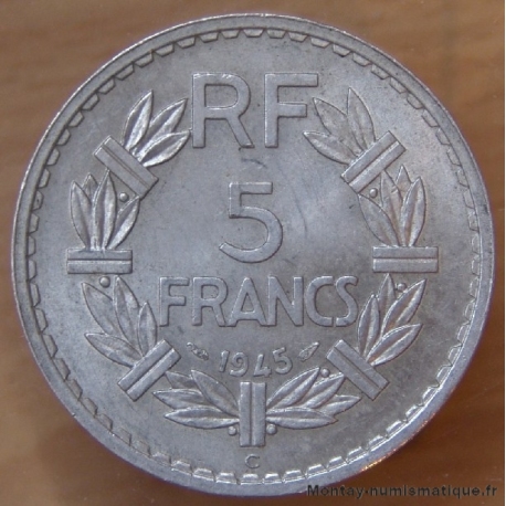 5 Francs Lavrillier Aluminium 1945 C