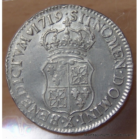 Louis XV 1/2 Ecu France Navarre 1719 X Amiens