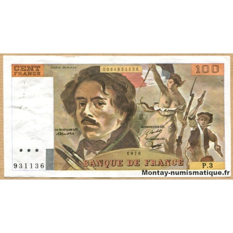100 Francs Delacroix 1978 P.3
