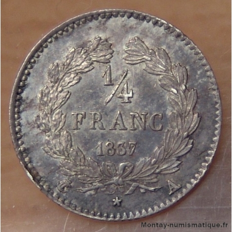 1/4 de Franc Louis Philippe 1837 A Paris