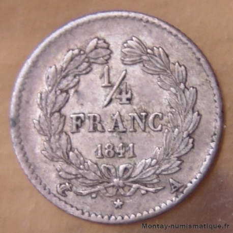 1/4 de Franc Louis Philippe 1841 A Paris