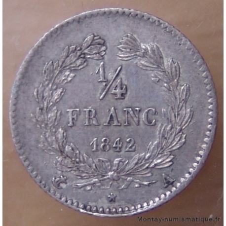 1/4 de Franc Louis Philippe 1842 A Paris