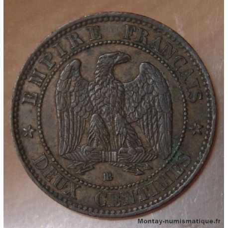 Deux centimes Napoléon III 1855 BB Chien
