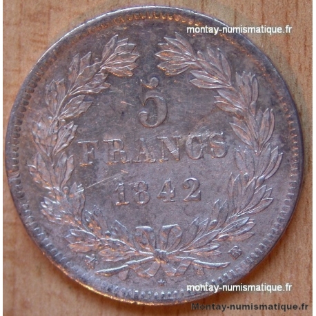 5 Francs Louis Philippe laurée 1842 BB