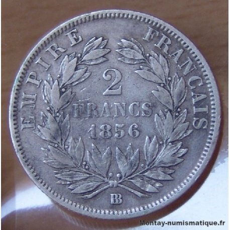 2 Francs Napoléon III 1856 BB grand BB Strasbourg