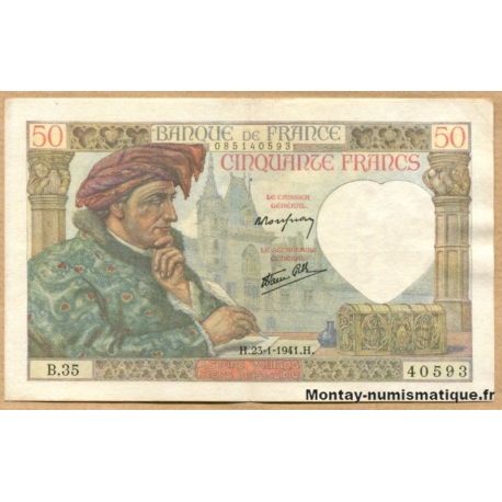 50 Francs Jacques Coeur 23-1-1941 B.35