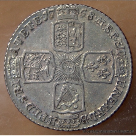 Grande-Bretagne Georges  II 1 Shilling 1758