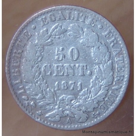 50 Centimes Cérès 1871 A Paris 