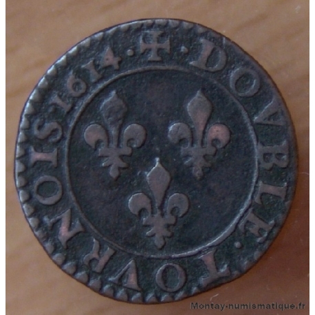 Louis XIII Double tournois  1614 X Amiens 