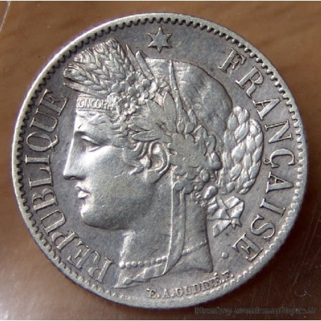 1 Franc Cérès 1850 BB Strasbourg  Abeille