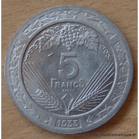 5 Francs Concours de Vezien 1933 essai