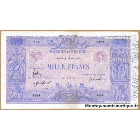 1000 Francs bleu et rose 23 mai 1914 S.848